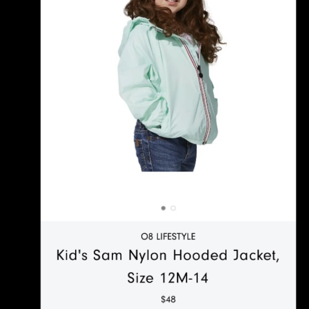 O8 LIFESTYLE Kid's Sam Nylon Hooded Jacket, Size 12M